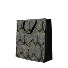 Darčeková taška premium veľká - Jungle Leaves 26,5x13x33,5 cm